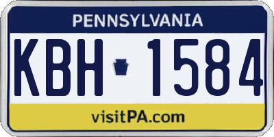 PA license plate KBH1584