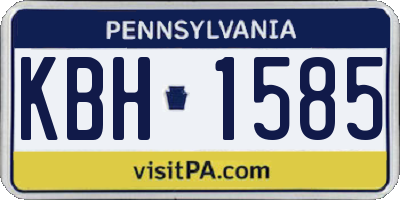 PA license plate KBH1585