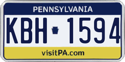 PA license plate KBH1594