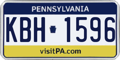 PA license plate KBH1596