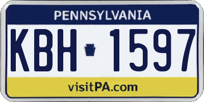 PA license plate KBH1597