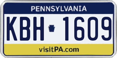 PA license plate KBH1609