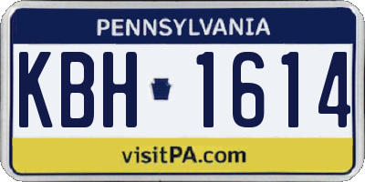 PA license plate KBH1614