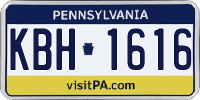PA license plate KBH1616