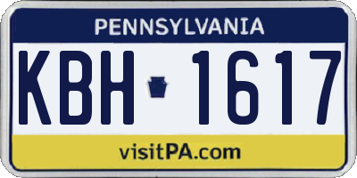 PA license plate KBH1617
