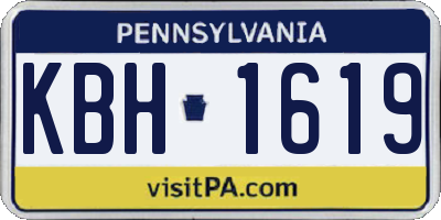 PA license plate KBH1619