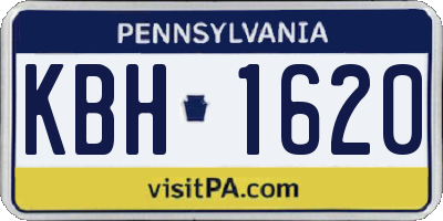PA license plate KBH1620