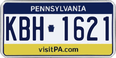 PA license plate KBH1621