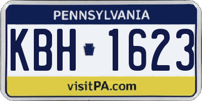 PA license plate KBH1623
