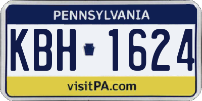 PA license plate KBH1624