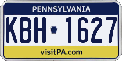 PA license plate KBH1627