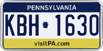 PA license plate KBH1630