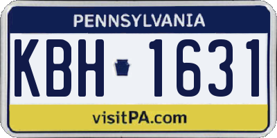 PA license plate KBH1631