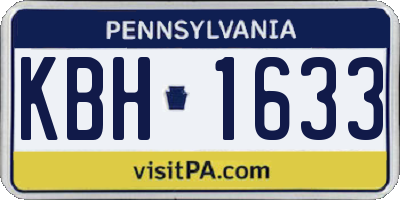 PA license plate KBH1633
