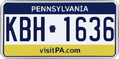 PA license plate KBH1636