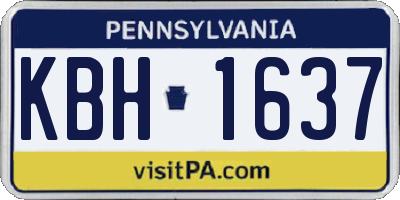 PA license plate KBH1637