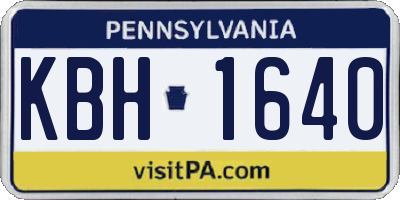 PA license plate KBH1640