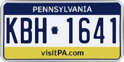PA license plate KBH1641