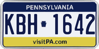 PA license plate KBH1642