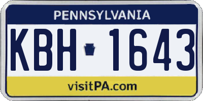 PA license plate KBH1643