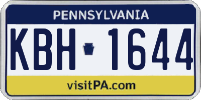 PA license plate KBH1644
