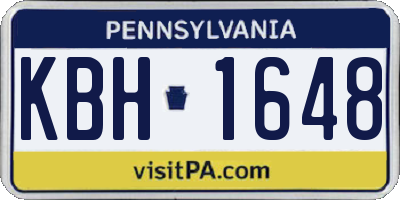 PA license plate KBH1648