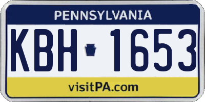 PA license plate KBH1653