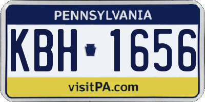 PA license plate KBH1656