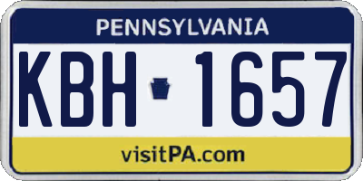 PA license plate KBH1657