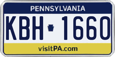 PA license plate KBH1660