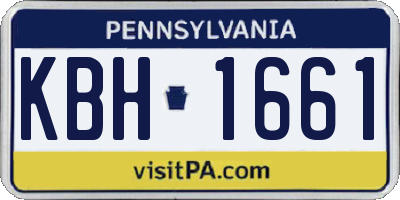 PA license plate KBH1661