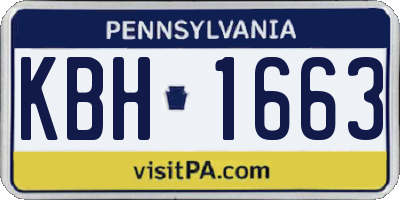 PA license plate KBH1663