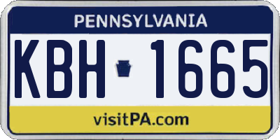 PA license plate KBH1665