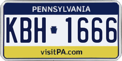 PA license plate KBH1666