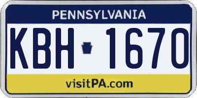 PA license plate KBH1670