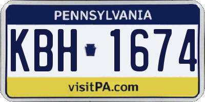 PA license plate KBH1674