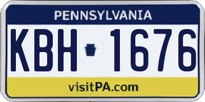 PA license plate KBH1676
