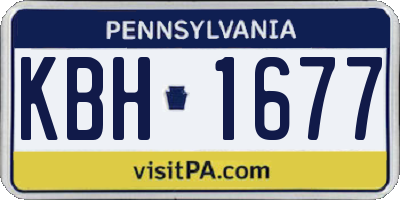PA license plate KBH1677