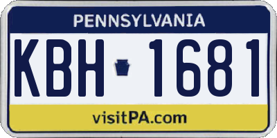 PA license plate KBH1681