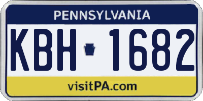 PA license plate KBH1682