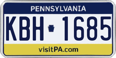 PA license plate KBH1685
