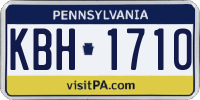 PA license plate KBH1710