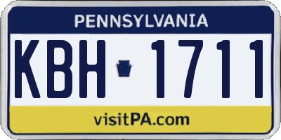 PA license plate KBH1711