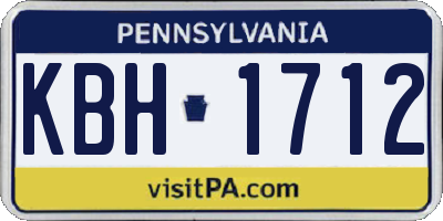 PA license plate KBH1712