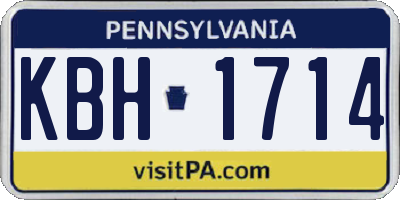 PA license plate KBH1714