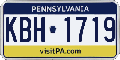 PA license plate KBH1719