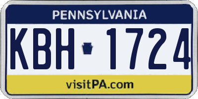 PA license plate KBH1724