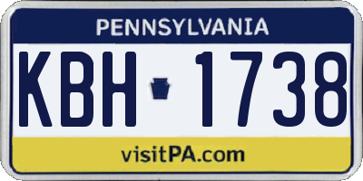 PA license plate KBH1738