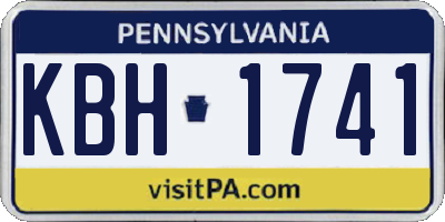 PA license plate KBH1741