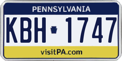 PA license plate KBH1747